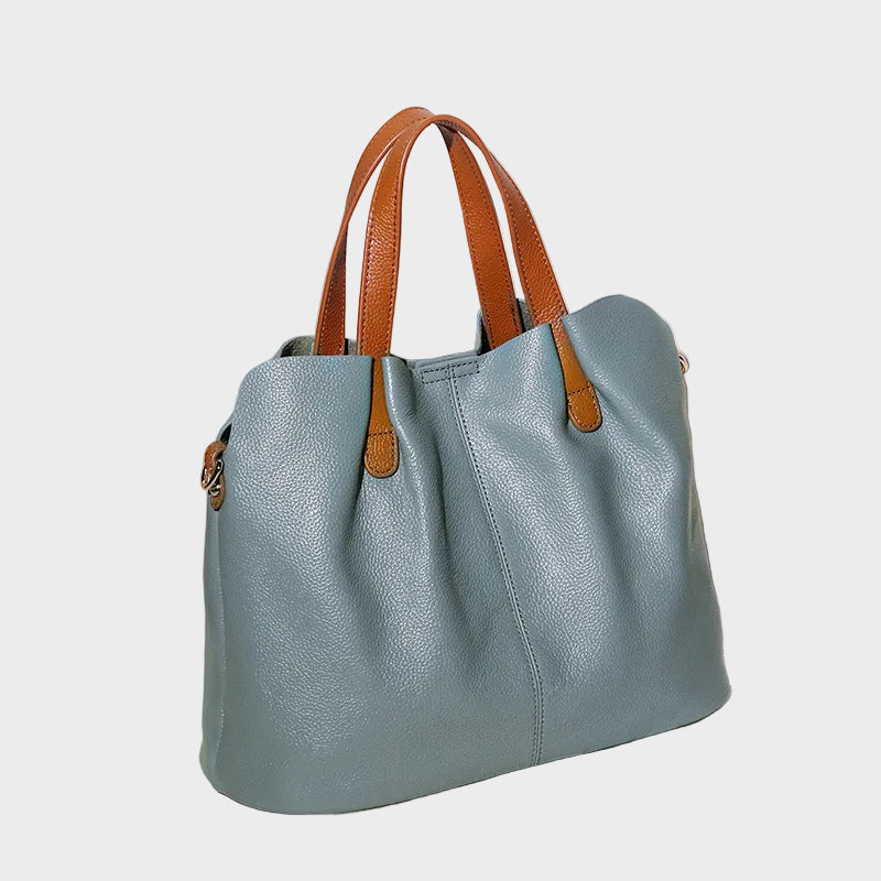 Alana | Handtaschen aus echtem Leder, Oberleder aus Rindsleder mit Litschi-Struktur, Damenhandtasche