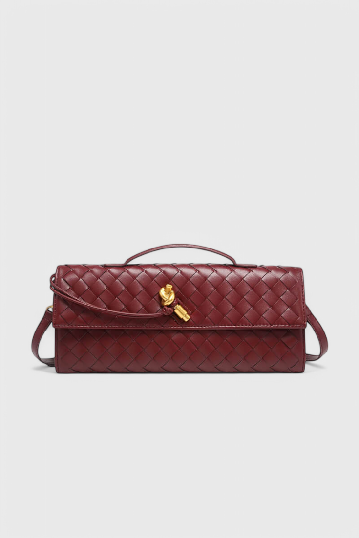 Bolsa Clutch Melanie com Detalhe de Nó Dourado