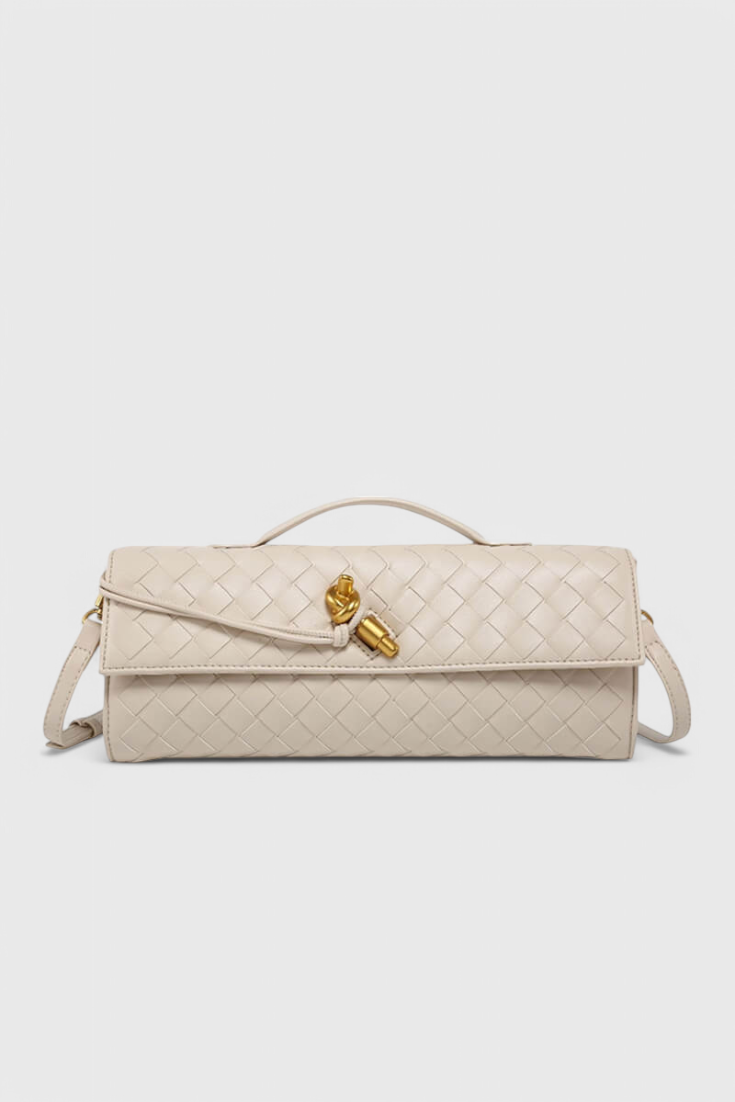 Bolsa Clutch Melanie com Detalhe de Nó Dourado