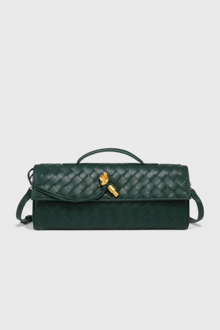 Bolsa Clutch Melanie com Detalhe de Nó Dourado