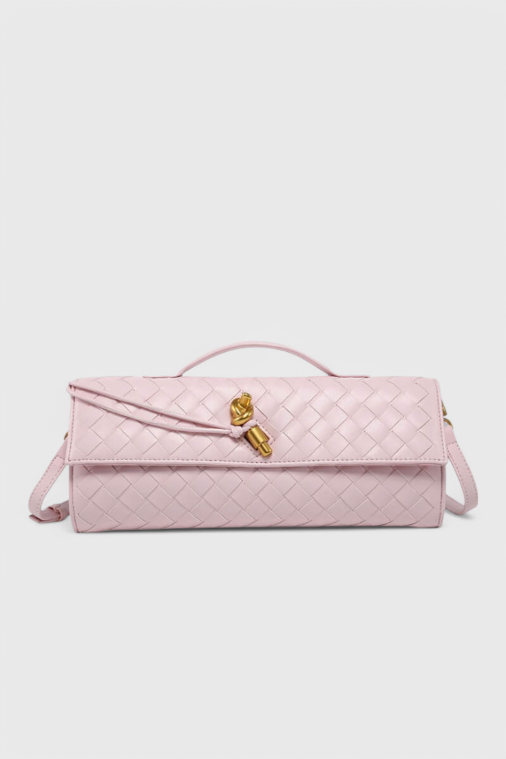 Bolsa Clutch Melanie com Detalhe de Nó Dourado